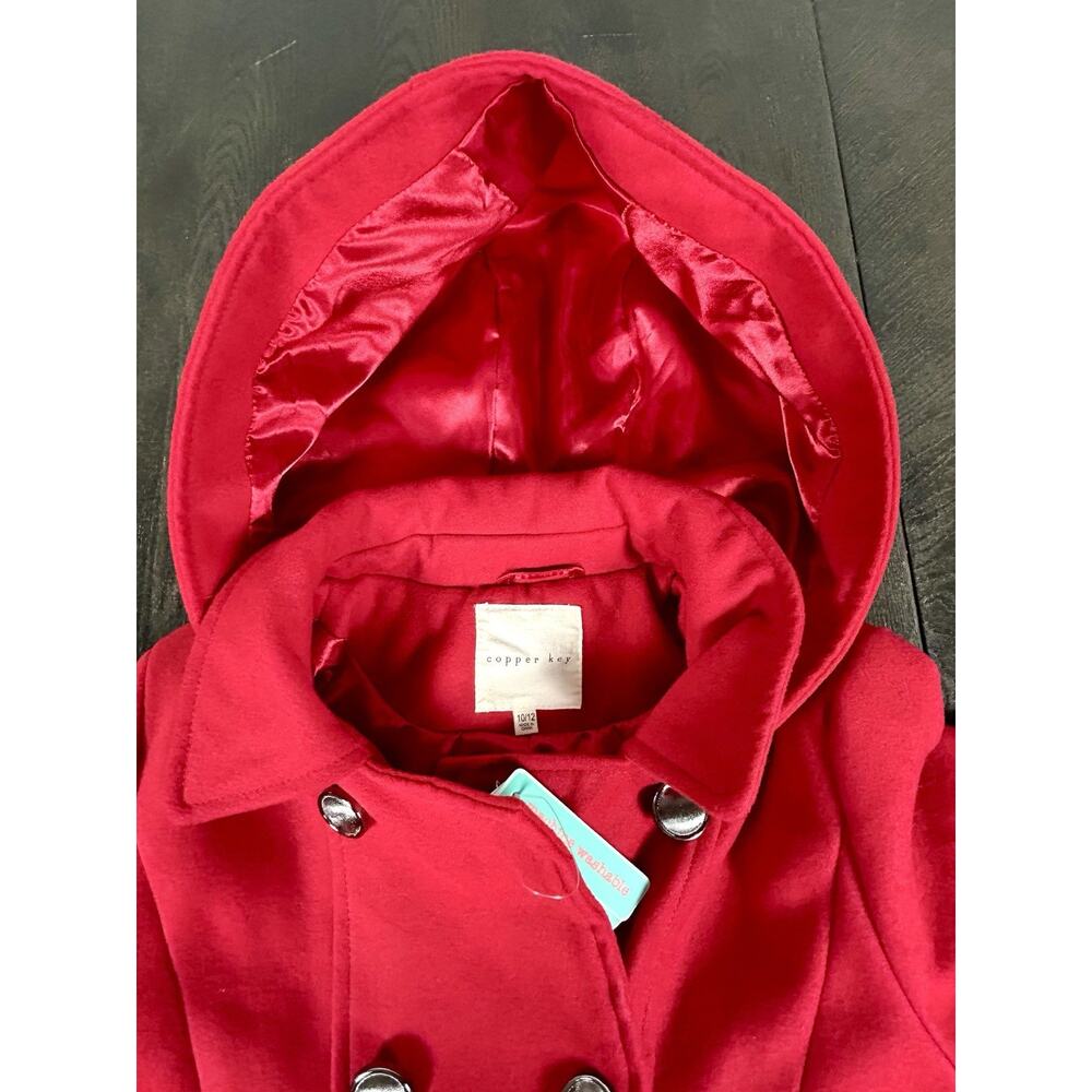 Brand New Copper Key Peplum Style Coat Size 10 / 12 Red Hooded New With Tags - Picture 8 of 11